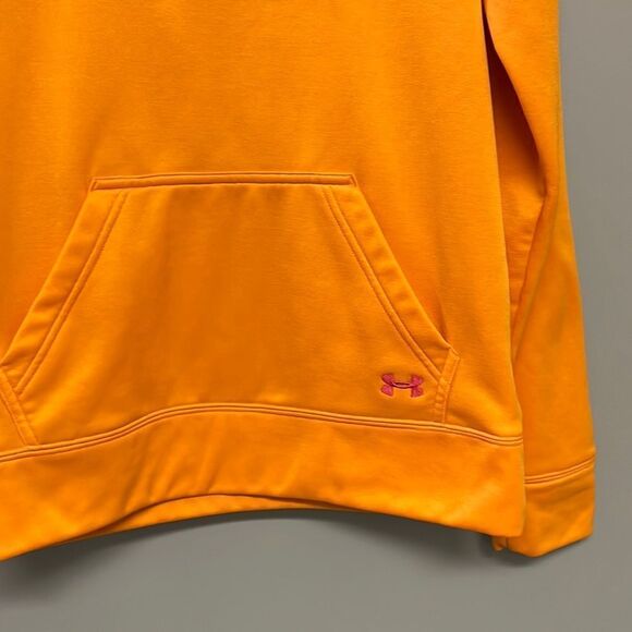 Under Armour Women’s Bright Orange Semi-Fitted Hoodie w/ Kangaroo Pocket-Medium - Picture 13 of 16